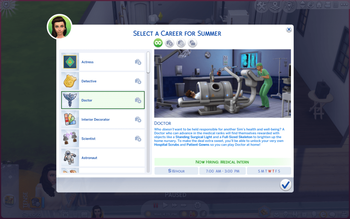 sims 4 careers doctor 
