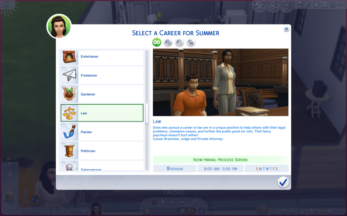 sims 4 careers law