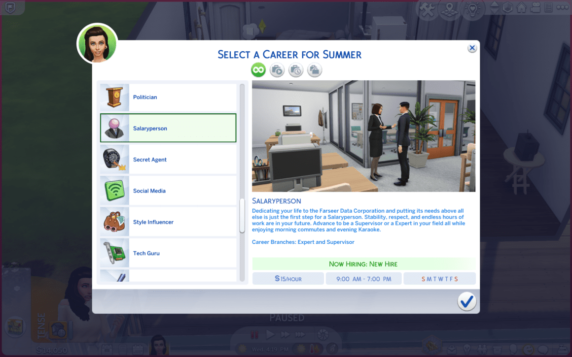 sims 4 careers salesperson