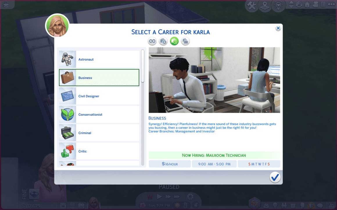 Sims 4 Business Career