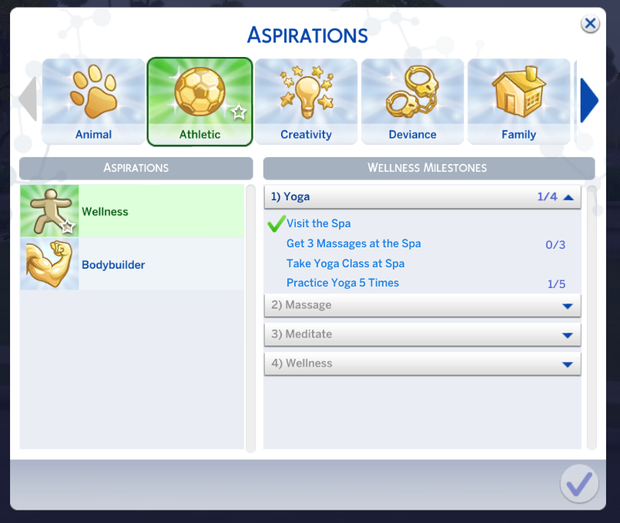 Sims 4 Wellness Aspiration