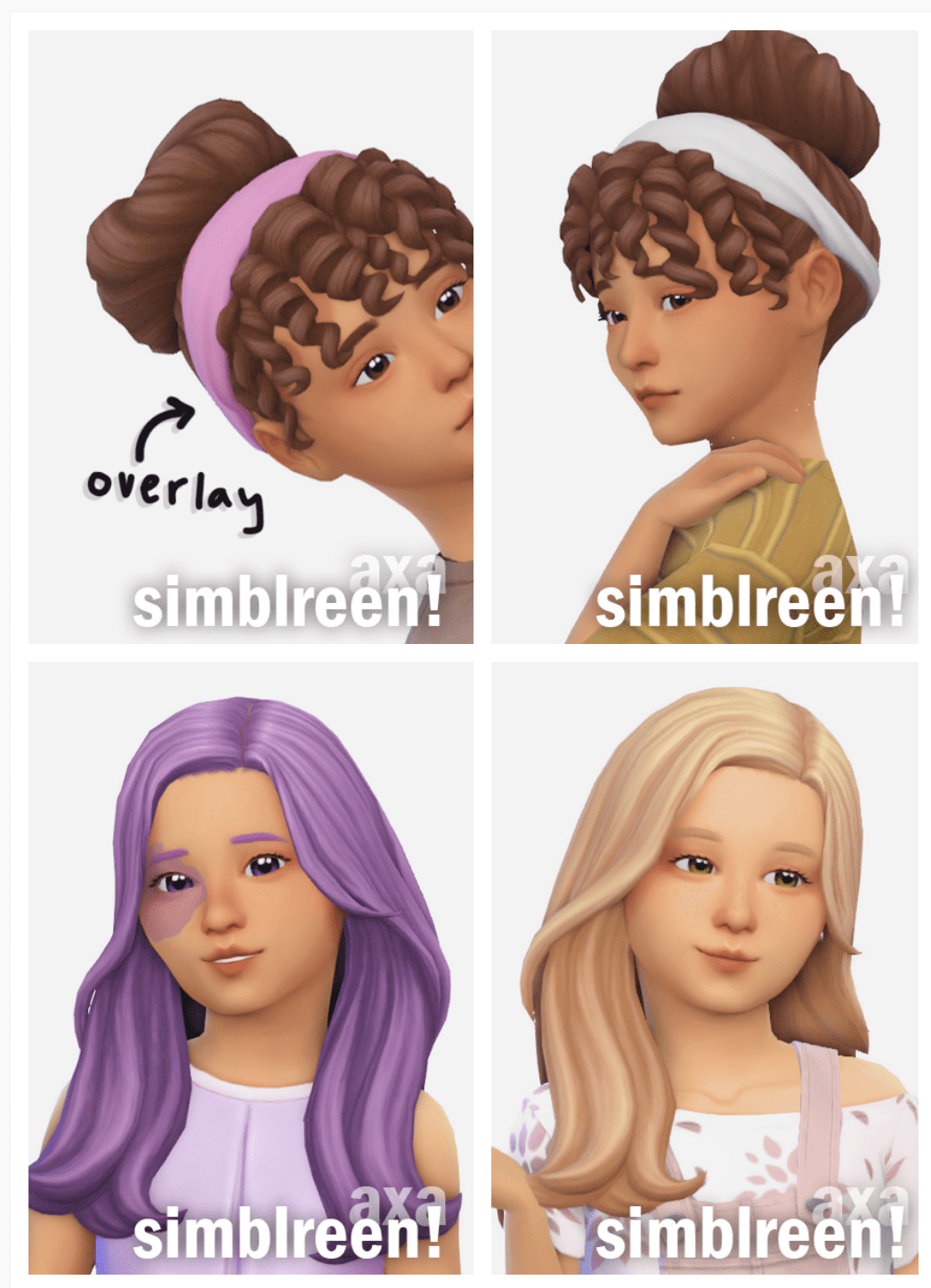 Sims 4 Simblreen Hair Pack