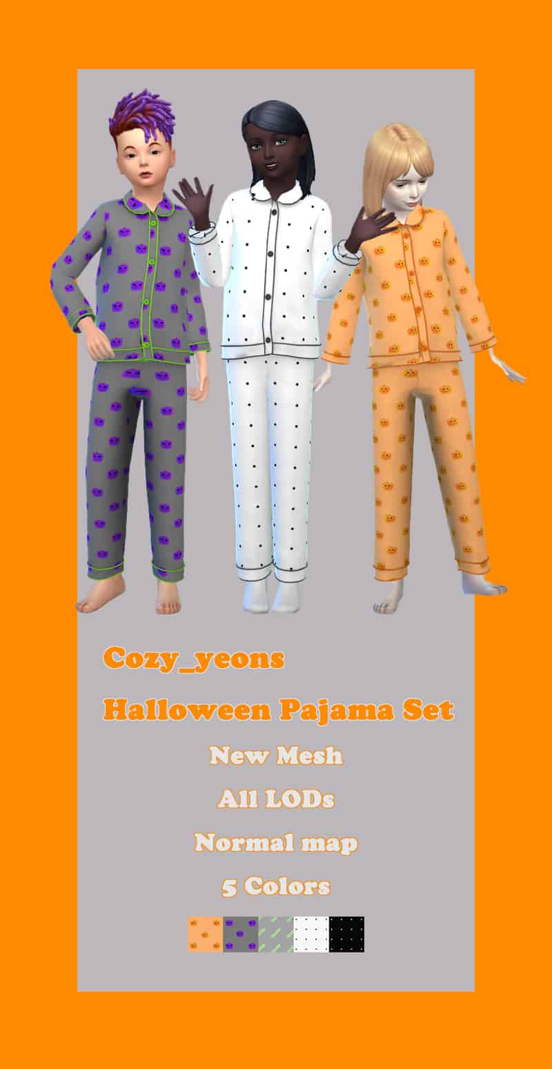 Sims 4 Kids Halloween Pajama set
