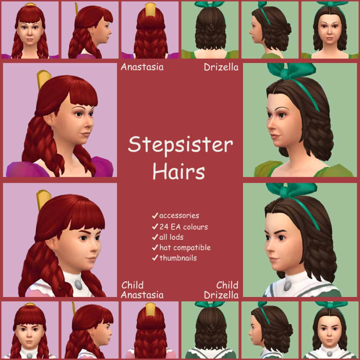 Sims 4 stepsisters Hairstyle