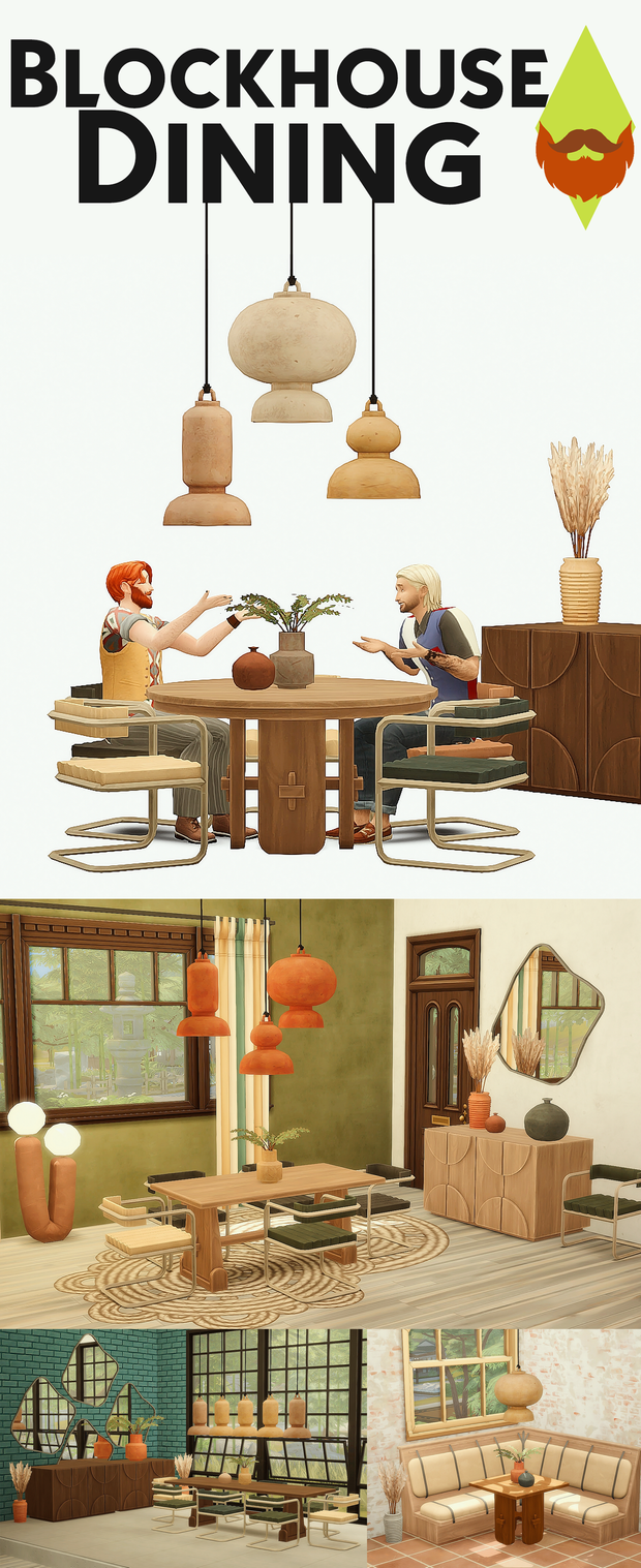 Sims 4 Blockhouse Dining CC ￼