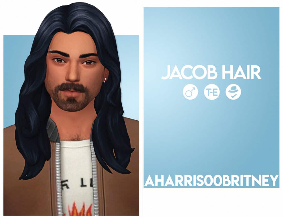 Sims 4 Long Wavy hair