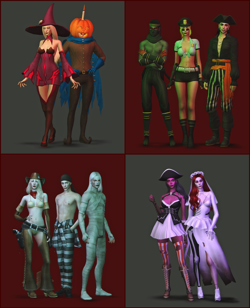Sims 4 Adult Halloween Costume Set