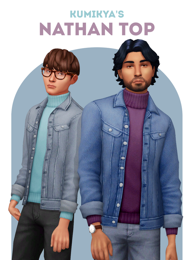 Sims 4 Tuttle Kneck with Denim Jacket