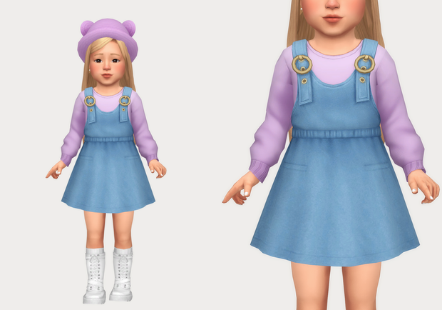  Sims 4 Toddler Denim Overall Dress