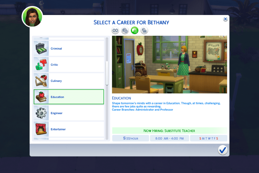 Sims 4 Education Career