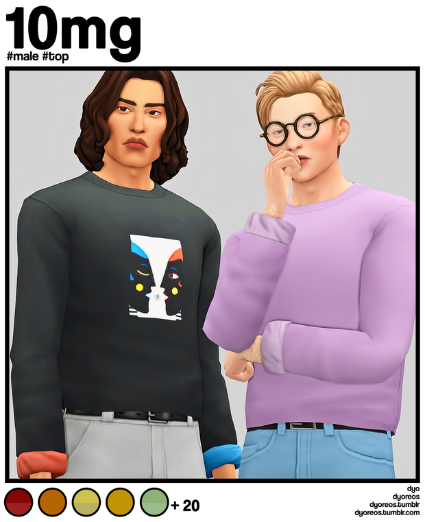 Sims 4 Tucked-in sweatshirt with rolled up sleeves