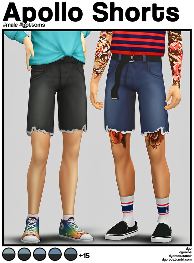 Sims 4 Frayed Denim Shorts