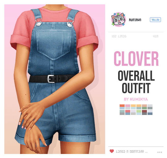 Sims 4 Clover Overalls Outfit