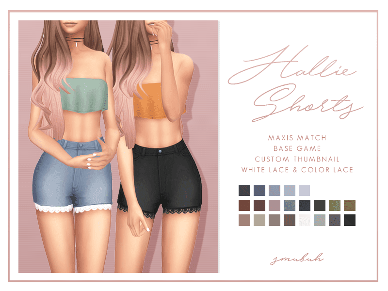  Sims 4 Female High waisted shorts with Lace