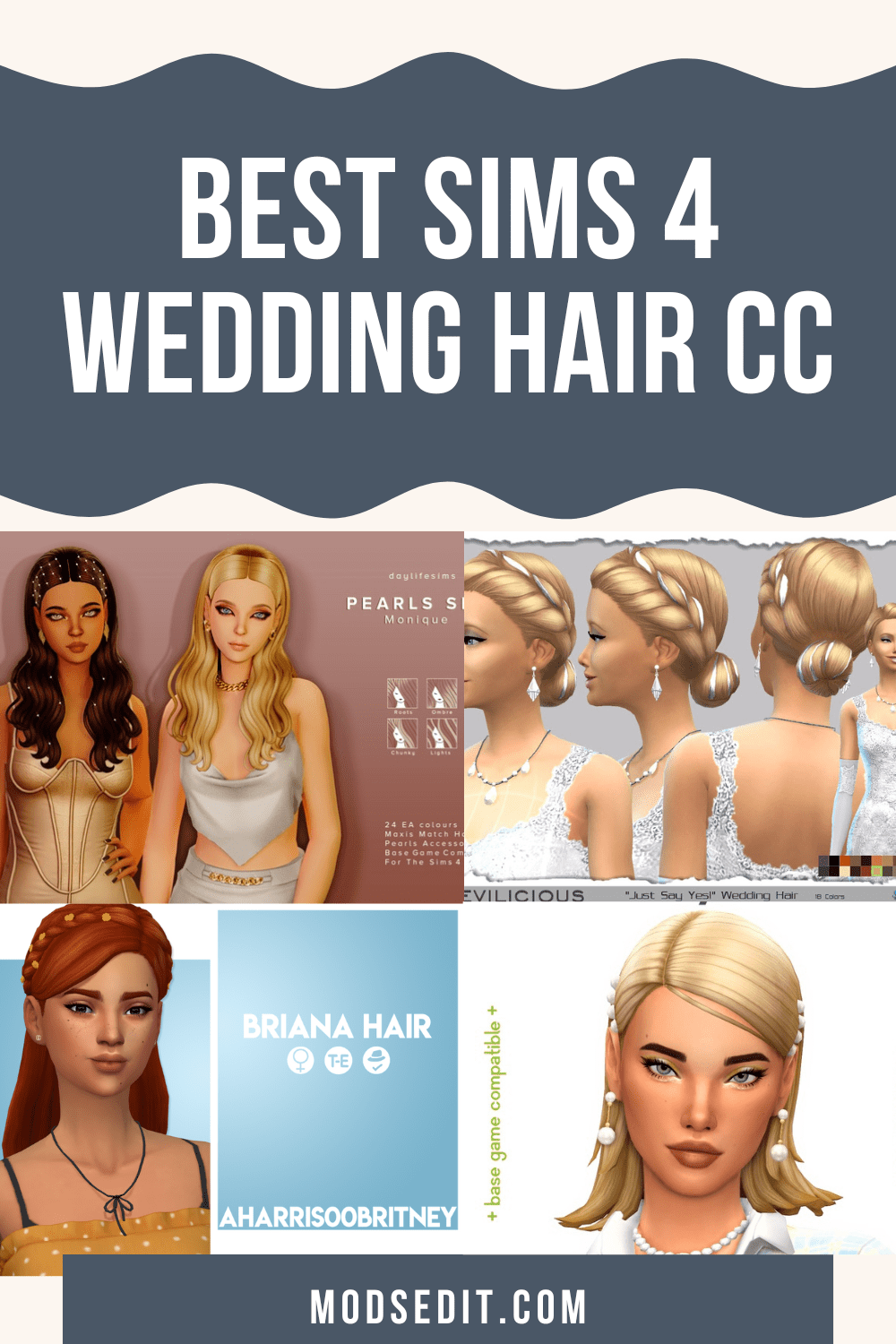 Sims 4 Wedding Hair CC