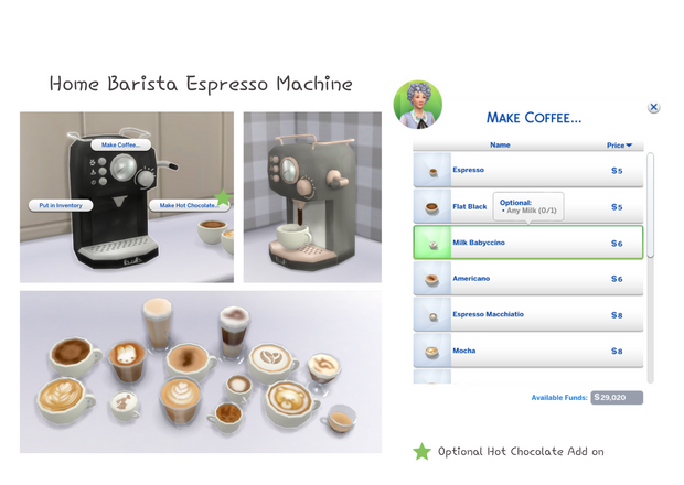 Sims 4 Home Barista Coffee Machine