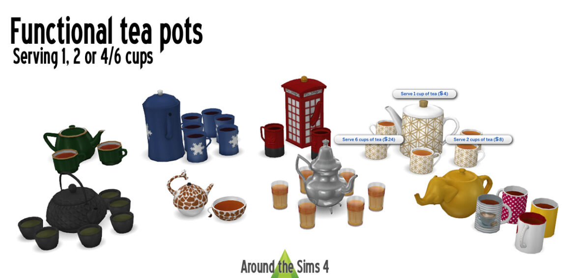Sims 4 Functional Teapots 